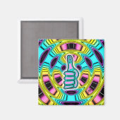 Psychedelisch farbige Daumen hoch v1 Magnet (Vorderseite/Rückseite)