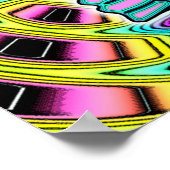 Psychedelisch farbige Daumen hoch v1 Poster (Ecke)