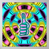 Psychedelisch farbige Daumen hoch v1 Poster (Vorne)