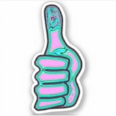 Psychedelisch farbige Daumen hoch V2 Aufkleber (Vorderseite)