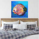 Psychedelisch farbige Exotische Schleimfische Zeic Leinwanddruck (Insitu (Schlafzimmer))