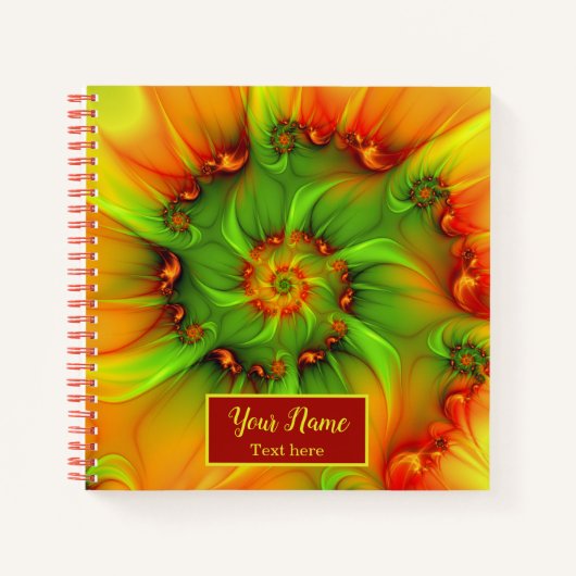 Psychedelisch farbige Moderne Abstrakte Fraktal Na Notizblock (Vorderseite)