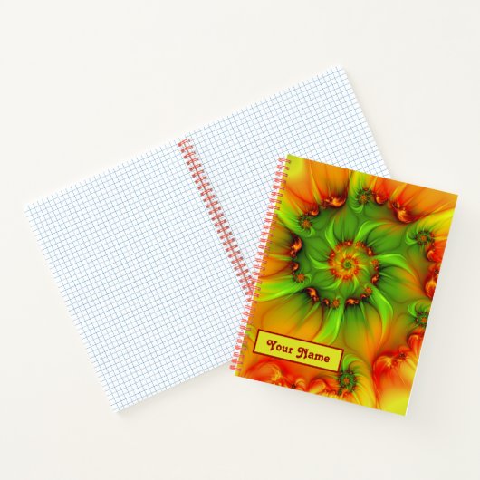 Psychedelisch farbige Moderne Abstrakte Fraktal Na Notizblock (Innenseite)