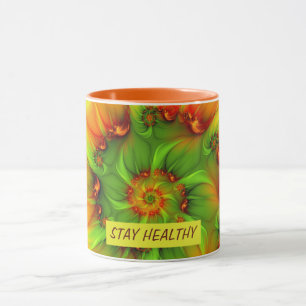 Psychedelisch Farbige Moderne Abstrakte Fraktal Te Tasse