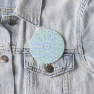 Psychedelisch farbige Pastel Verziert Hippie Manda Button