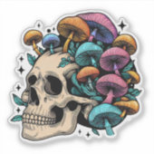 Psychedelisch farbige Pilzdecke Aufkleber (Vorderseite)