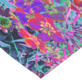 Psychedelisch farbige Rot- und Lila-Blumen Kurzer Tischläufer (Ecke)