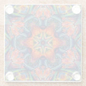 Psychedelisch farbiges Kaleidoskop-Muster Glasuntersetzer (Rückseite)