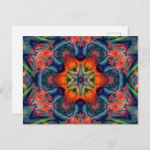 Psychedelisch farbiges Kaleidoskop-Muster Postkarte (Vorne/Hinten)