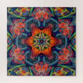 Psychedelisch farbiges Kaleidoskop-Muster Puzzle (Horizontal)