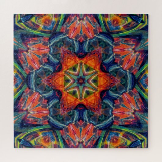 Psychedelisch farbiges Kaleidoskop-Muster Puzzle (Horizontal)