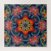 Psychedelisch farbiges Kaleidoskop-Muster Puzzle (Vertikal)