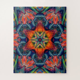 Psychedelisch farbiges Kaleidoskop-Muster Puzzle