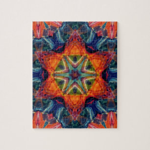 Psychedelisch farbiges Kaleidoskop-Muster Puzzle