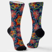Psychedelisch farbiges Kaleidoskop-Muster Socken (Gewinkelt)