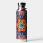 Psychedelisch farbiges Kaleidoskop-Muster Trinkflasche (Links)