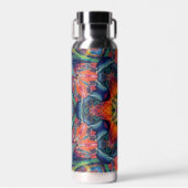 Psychedelisch farbiges Kaleidoskop-Muster Trinkflasche (Vorne)