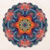 Psychedelisch farbiges Kaleidoskop-Muster Untersetzer (Vorderseite)
