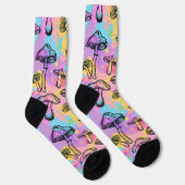 Psychedelisch farbiges Pilzmuster Socken (Rechts)