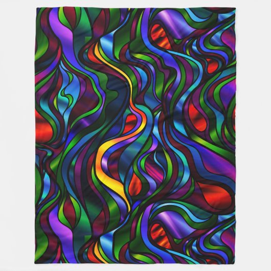 Psychedelisch festes Glas Abstrakt Fleecedecke (Vorderseite)