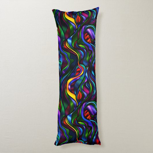 Psychedelisch festes Glas Abstrakt Seitenschläferkissen (Rückseite (Vertikal))