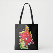 Psychedelisch flammendes Mushroom Illustration Art Tasche (Vorderseite)