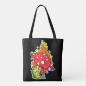 Psychedelisch flammendes Mushroom Illustration Art Tasche (Rückseite)