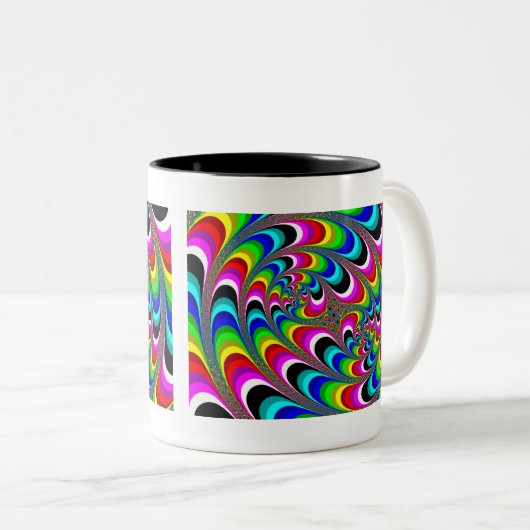 Psychedelisch - Fraktal Zweifarbige Tasse (VorderseiteRechts)