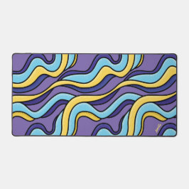 Psychedelisch Funky farbenfrohe Waves Retro Modern Schreibtischunterlage