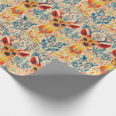 Psychedelisch-gelbes RotHirschmuster Geschenkpapier (Ecke)