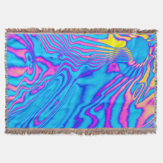 Psychedelisch gestreiftes Zebra: Neon Fluorescent  Decke (Vorderseite)