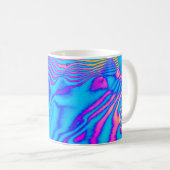 Psychedelisch gestreiftes Zebra: Neon Fluorescent Kaffeetasse (VorderseiteRechts)