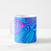 Psychedelisch gestreiftes Zebra: Neon Fluorescent Kaffeetasse (Vorderseite Links)