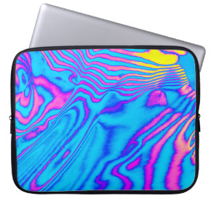Psychedelisch gestreiftes Zebra: Neon Fluorescent Laptopschutzhülle
