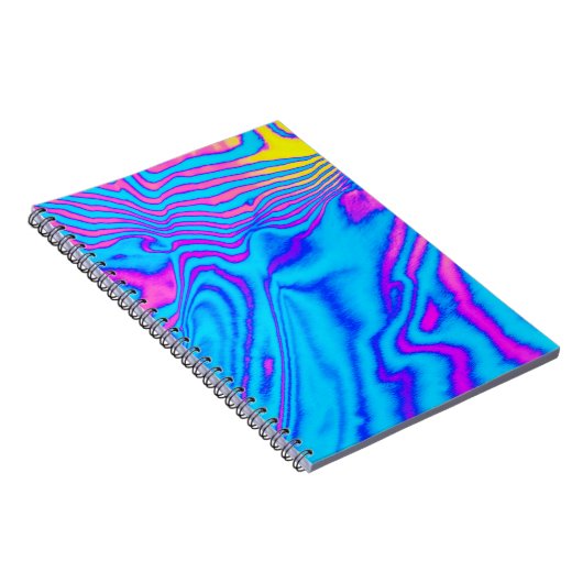 Psychedelisch gestreiftes Zebra: Neon Fluorescent Notizblock (Rechte Seite)