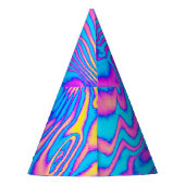 Psychedelisch gestreiftes Zebra: Neon Fluorescent Partyhütchen (Rückseite)