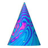 Psychedelisch gestreiftes Zebra: Neon Fluorescent Partyhütchen (Links)