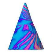 Psychedelisch gestreiftes Zebra: Neon Fluorescent Partyhütchen (Rechts)