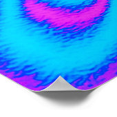 Psychedelisch gestreiftes Zebra: Neon Fluorescent  Poster (Ecke)
