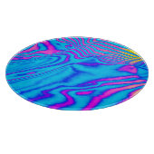 Psychedelisch gestreiftes Zebra: Neon Fluorescent Schneidebrett (Ecke)