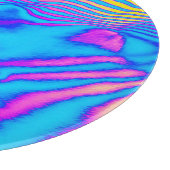Psychedelisch gestreiftes Zebra: Neon Fluorescent Schneidebrett (Ecke)