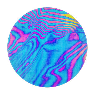 Psychedelisch gestreiftes Zebra: Neon Fluorescent Schneidebrett