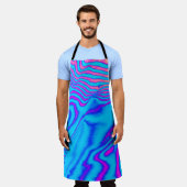 Psychedelisch gestreiftes Zebra: Neon Fluorescent  Schürze (Getragen)