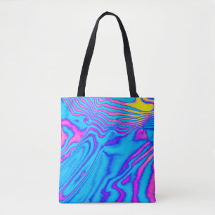 Psychedelisch gestreiftes Zebra: Neon Fluorescent Tasche