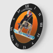 Psychedelisch glühende Snowboard-Snowboard Große Wanduhr (Winkel)