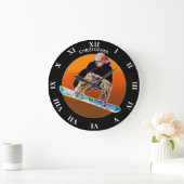 Psychedelisch glühende Snowboard-Snowboard Große Wanduhr (Zuhause)