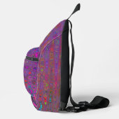 Psychedelisch Groovy Magenta Retro AtomWaves Crossbody Bag (Rechts)