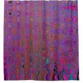 Psychedelisch Groovy Magenta Retro AtomWaves Duschvorhang (Vorderseite)