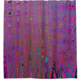 Psychedelisch Groovy Magenta Retro AtomWaves Duschvorhang