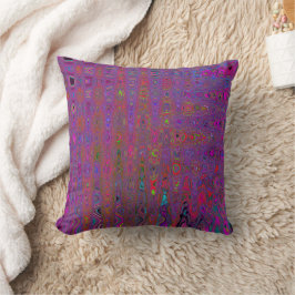 Psychedelisch Groovy Magenta Retro AtomWaves Kissen